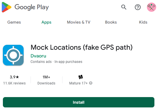 從 Google Play 下載模擬位置應用