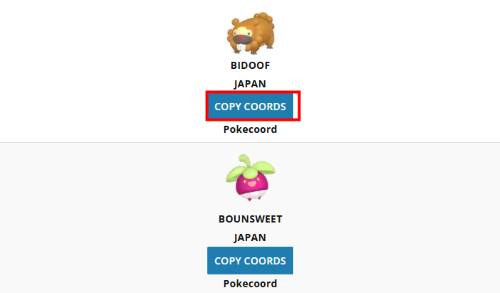 pokecoord 巢穴地圖