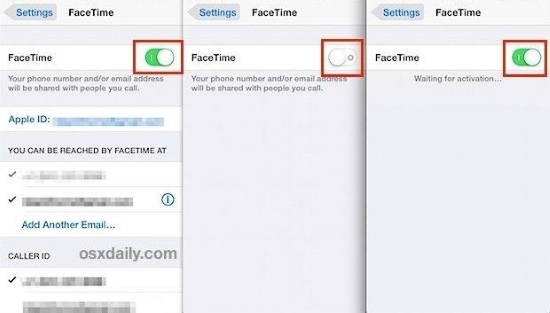 重新啟動 FaceTime