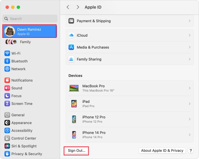 在 Mac 上退出 iCloud