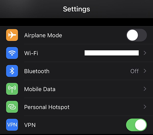 關閉 iPhone 上的 VPN