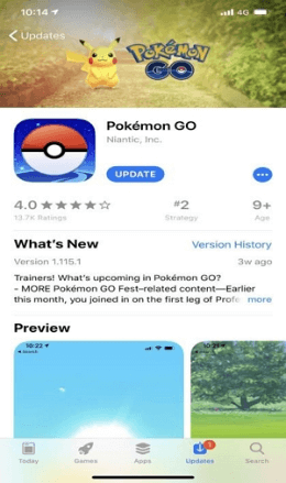 在 iPhone 上更新 寶可夢Go