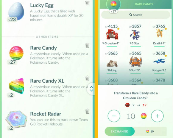 在 Pokémon GO 中使用神奇糖果