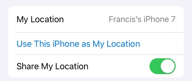 使用這部 iPhone 作為我的位置